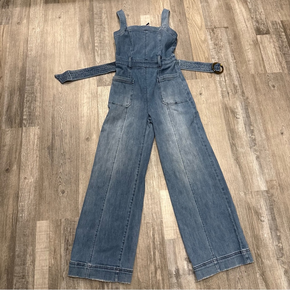 Anthropologie Pilcro and the Letterpress Jumpsuit Wide Leg Denim Jumpsuit - Picture 5 of 13